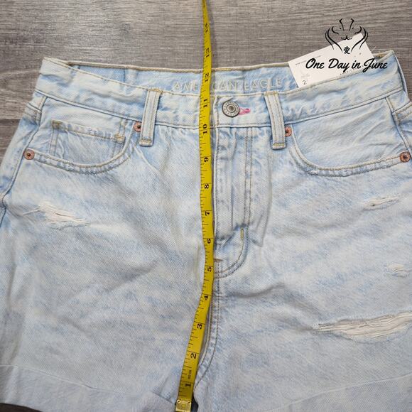 American Eagle Outfitters Mom Shorts Denim Shorts Size 2 - Picture 4 of 7